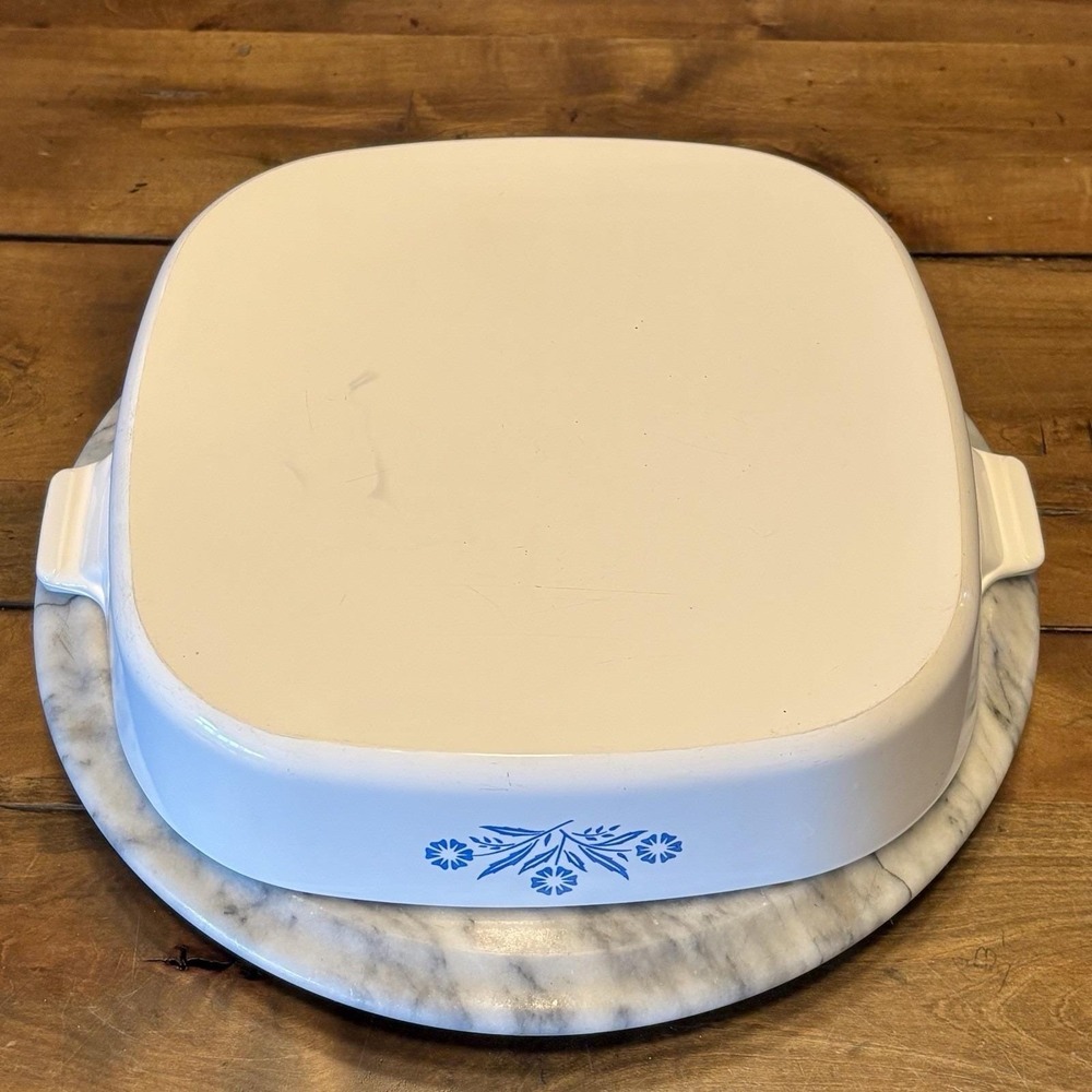 VTG Corning Ware MCM Blue Cornflower 2 Qt Square 10" Casserole Dish & Lid P-12-C - Picture 3 of 7